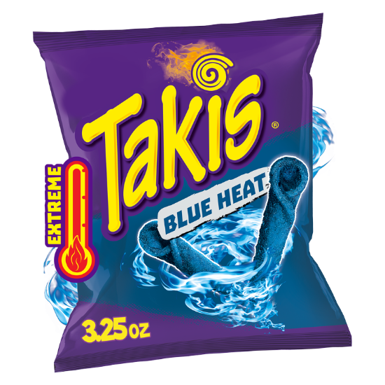 Picture of Takis Blue Heat Spicy Rolled Tortilla Chips Snack Size Bag 3.25oz