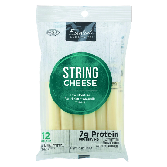 Picture of Essential Everyday Part-Skim Mozzarella String Cheese Individually Wrapped 12ct/12oz