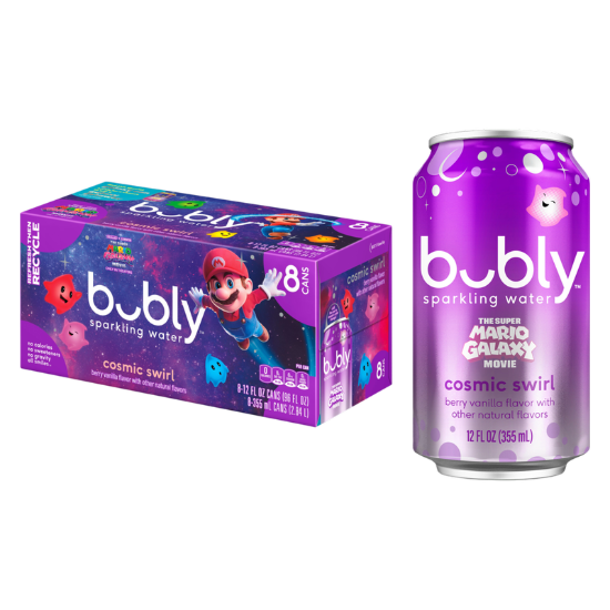 Picture of Bubly Super Mario Bros Cosmic Swirl 8pk 12oz Can
