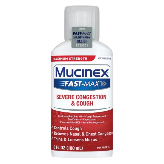 Picture of Mucinex Max Strength Severe Congestion & Cough Liquid Medicine, 6oz