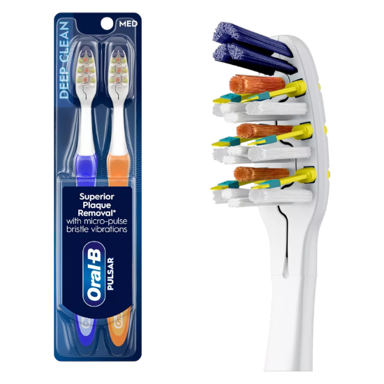 Picture of Oral-B Pro-Health Pulsar Battery Powered Medium Bristles Toothbrush, 2ct