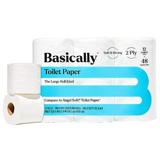 Picture of Basically 12ct Large Roll Soft Toilet Paper