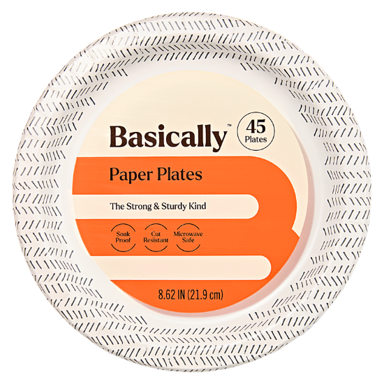 Picture of Basically 45ct Strong & Sturdy Paper Plates 8.6"
