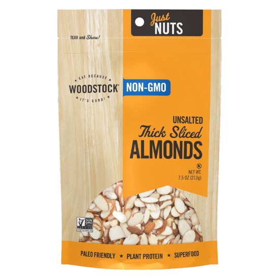 Picture of Woodstock All Natural Thick Raw Almonds Sliced, 7.5oz.