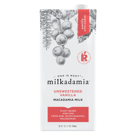 Picture of Milkadamia Unsweetened Vanilla Macadamia Milk 32oz Carton