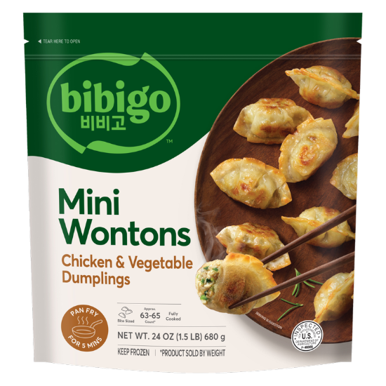 Picture of Bibigo Frozen Chicken & Vegetable Mini Wontons 24oz