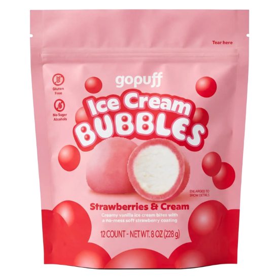 Picture of Gopuff Strawberries & Cream Ice Cream Bubbles - 8 oz