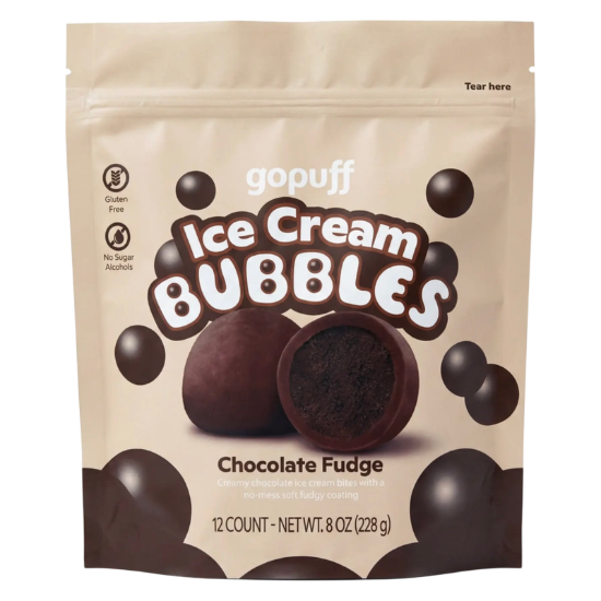 Picture of Gopuff Chocolate Fudge Ice Cream Bubbles - 8 oz