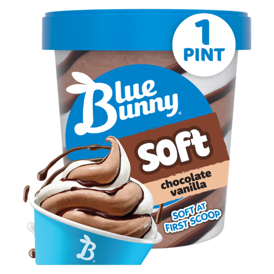 Picture of Blue Bunny Soft Chocolate Vanilla Frozen Dessert, 16 fl oz Pint