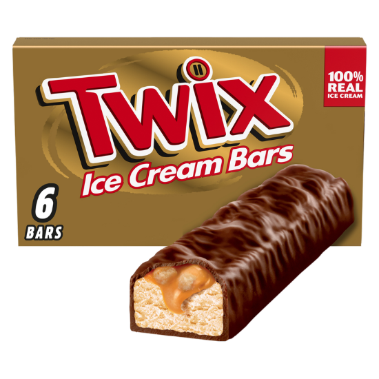 Picture of TWIX Ice Cream Bars Vanilla Caramel Chocolatey Cookie Dessert Bar , 6ct