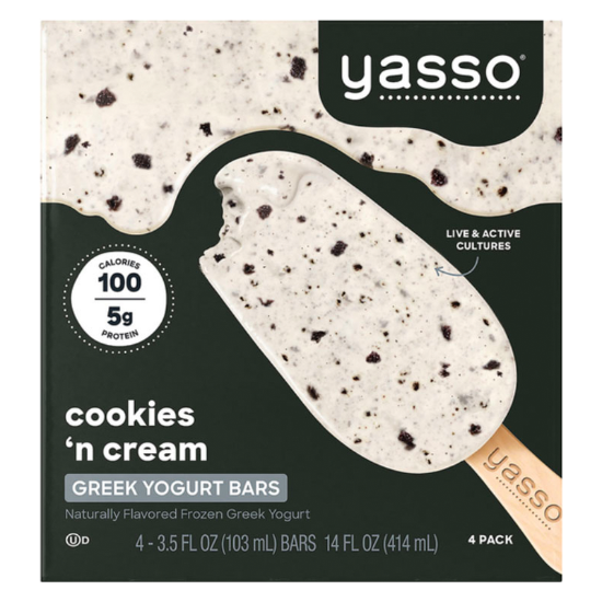 Picture of Yasso Frozen Cookie & Cream Greek Yogurt Bar 4ct 14oz
