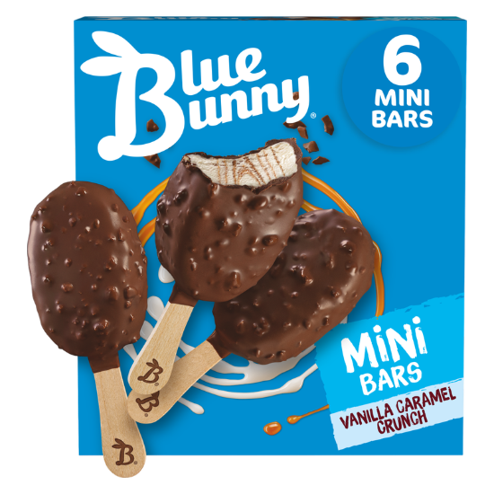 Picture of Blue Bunny Mini Bars Vanilla Caramel Crunch, Frozen Dessert, 6 Pack