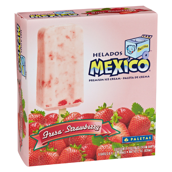Picture of Helados Mexico Strawberry Cream Ice Cream Bar 6ct 18oz