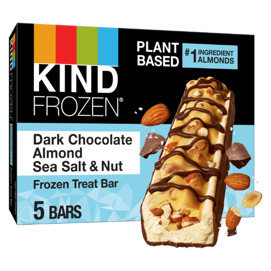 Picture of KIND FROZEN Dark Chocolate Almond Sea Salt & Nut Plant Based Frozen Treat Bars, 5 Pack, 1.6 Oz Bars