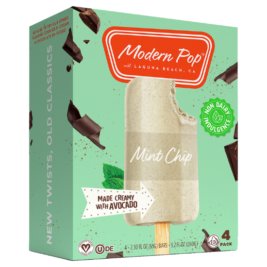 Picture of Modern Pop Mint Chip Avocado Based Ice Cream Bars 9.2oz