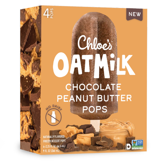 Picture of Chloe's Frozen Oatmilk Chocolate Peanut Butter Non-Dairy Bars 4ct