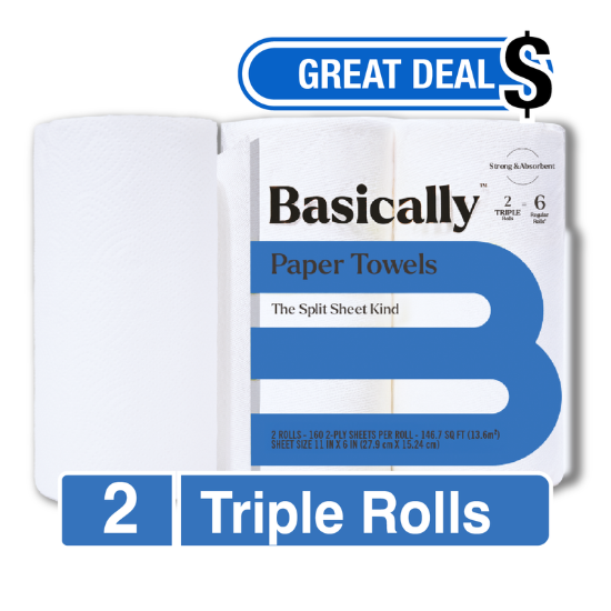 Picture of Basically 2ct Strong & Absorbent Paper Towel Triple Roll