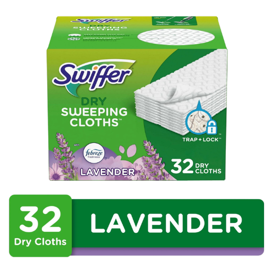 Picture of Swiffer Sweeper Dry Sweeping Pad, Multi-Surface Refills for Dusters Floor Mop in Lavender, 32ct