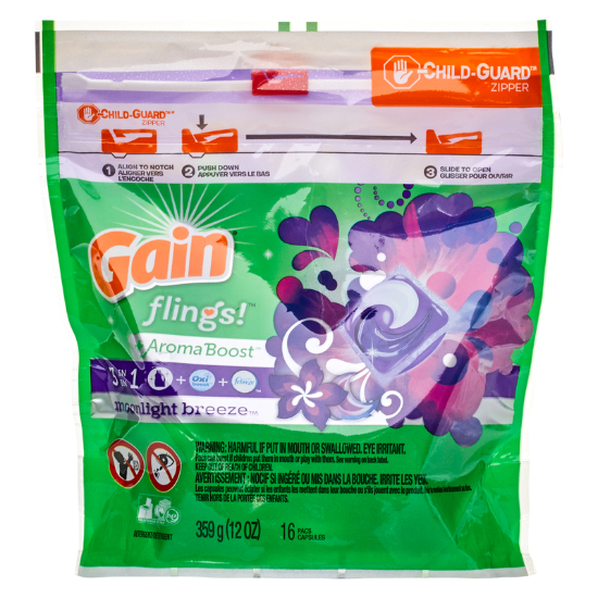 Picture of Gain Flings Moonlight Scented Breeze Laundry Detergent 16 Pods