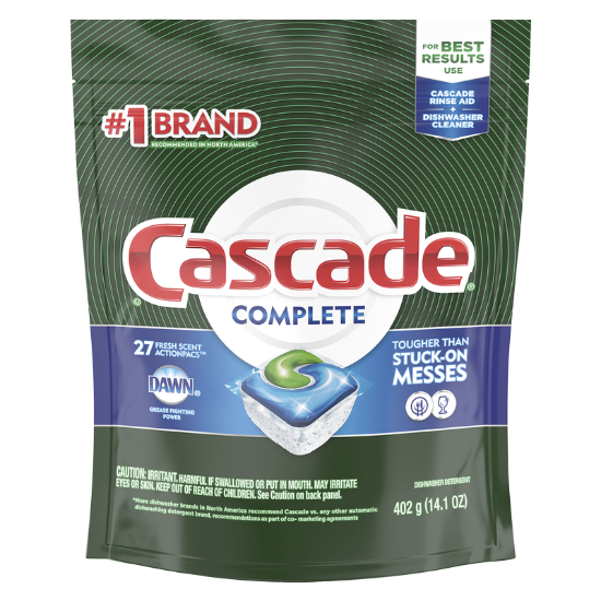 Picture of Cascade Fresh Scent Complete Dishwasher Detergent Pacs 27ct