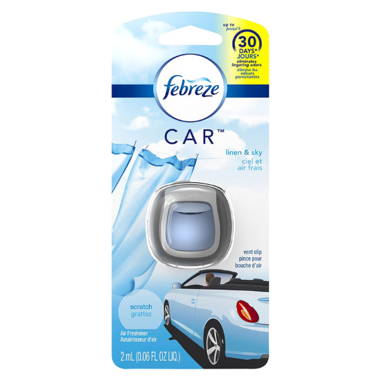 Picture of Febreze Car Air Freshener Vent Clip Linen & Sky 1ct