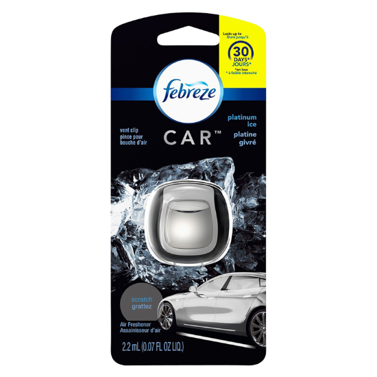 Picture of Febreze Car Air Freshener Vent Clip Platinum Ice 1ct