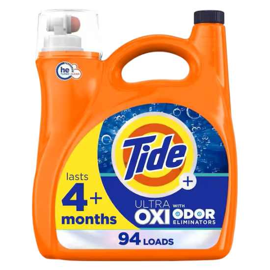 Picture of Tide Ultra Oxi with Odor Eliminators Liquid Laundry Detergent, HE, 132oz, 94 Loads