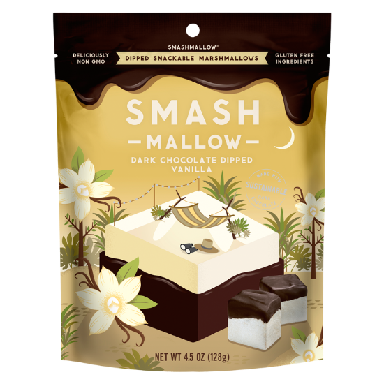 Picture of Smashmallow Dark Chocolate Dipped Vanilla Marshmallows 4.5oz